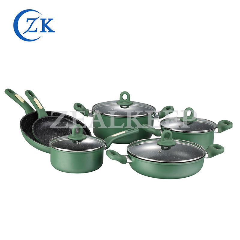 Gummihandtag Rolled Edge Aluminium Nonstick Köksredskap Set